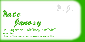 mate janosy business card